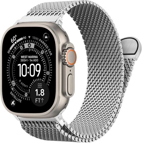 Milanese Loop for Apple Watch Ultra 3/2 Band 49mm 46mm 45mm 44mm 42mm 41mm 40mm 38mm Men Women,Magnetic Buckle Strap Stainless Steel Mesh Metal Band for iWatch Ultra Series 11 10 9 8 7 6 5 4 3 SE3/2/1 in Saudi Arabia
