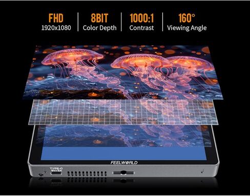 FEELWORLD P6XL 6 Inch Built in Battery Camera Field DSLR Monitor 4K 1200nit High Brightness Waveform 3D LUT HDR 4K HDMI in Saudi Arabia
