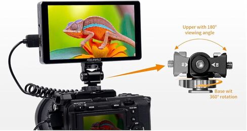 FEELWORLD P6XL 6 Inch Built in Battery Camera Field DSLR Monitor 4K 1200nit High Brightness Waveform 3D LUT HDR 4K HDMI in Saudi Arabia
