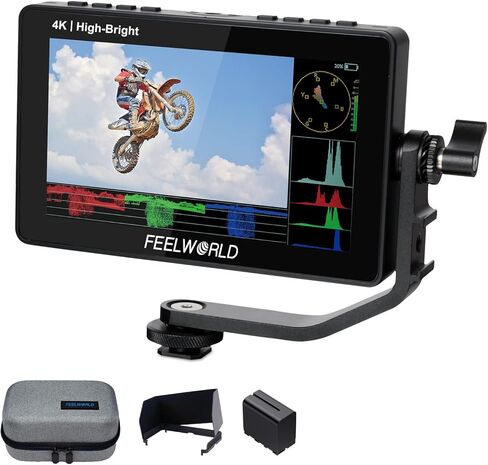 شاشة كاميرا FEELWORLD F5 Prox مقاس 5.5 بوصة 1600nit DSLR وشاشة نقل الفيديو اللاسلكية FEELWORLD WT1H 4K in Saudi Arabia