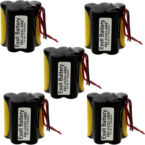 5X 6V 1000mAh NiCD Battery Pack w/ 5" Wires for Search Lighting, Power Tools in Kuwait