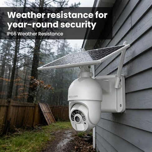 SOLIOM S800 4G LTE Cellular Security Camera Outdoor, No WiFi Solar Powered Camera for Home Security with SIM Card, 2K Color Night Vision, 360° View, PIR Motion Sensor, 2-Way Audio in Saudi Arabia