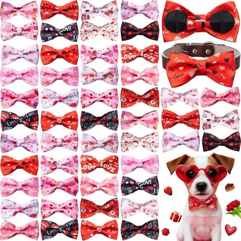 Hillban 50 PCS Fall Collar Bow Bow Ties Maple Leaves Cogs Collar Accessories Pet in Kuwait