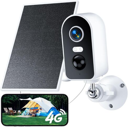 KKB 4G LTE Cellular Security Camera Magnetic, No WiFi Solar Security Cameras Outdoor Built-in SIM, 2K Wireless Off-Grid Battery Cam Without Internet, AI Detection, Color Night Vision, 2-Way Audio in Kuwait