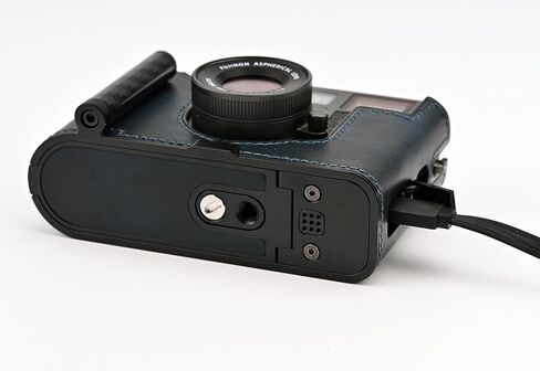Handmade Genuine Leather Camera Half Case for FUJIFILM X-Half/FUJIFILM X-Half case - Top Layer Cowhide Body + Metal Base Plate+ Hand Shank Design (Museum-C-Blue) in Saudi Arabia