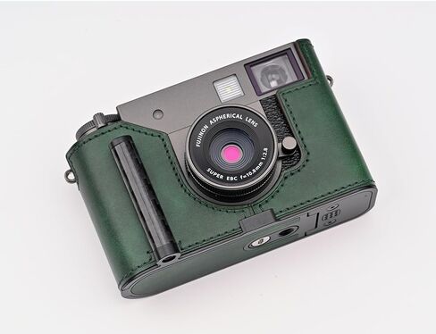 Handmade Genuine Leather Camera Half Case for FUJIFILM X-Half/FUJIFILM X-Half case - Top Layer Cowhide Body + Metal Base Plate+ Hand Shank Design (Museum-C-Blue) in Saudi Arabia