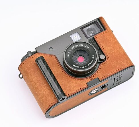 Handmade Genuine Leather Camera Half Case for FUJIFILM X-Half/FUJIFILM X-Half case - Top Layer Cowhide Body + Metal Base Plate+ Hand Shank Design (Museum-C-Blue) in Saudi Arabia