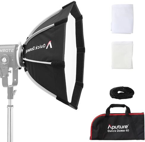 Aputure Quick Dome 40 ProLock Softbox - 40cm (16in) Circular Octagonal Quick Release Softbox with 8-Rod System, Includes 1/2-Stop Diffusion & 40° Grid, Designed for Aputure Storm 80c in Saudi Arabia