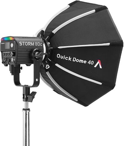 Aputure Quick Dome 40 ProLock Softbox - 40cm (16in) Circular Octagonal Quick Release Softbox with 8-Rod System, Includes 1/2-Stop Diffusion & 40° Grid, Designed for Aputure Storm 80c in Saudi Arabia