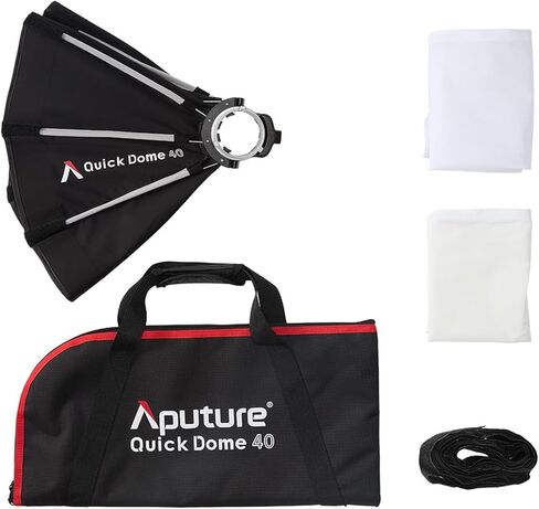 Aputure Quick Dome 40 ProLock Softbox - 40cm (16in) Circular Octagonal Quick Release Softbox with 8-Rod System, Includes 1/2-Stop Diffusion & 40° Grid, Designed for Aputure Storm 80c in Saudi Arabia