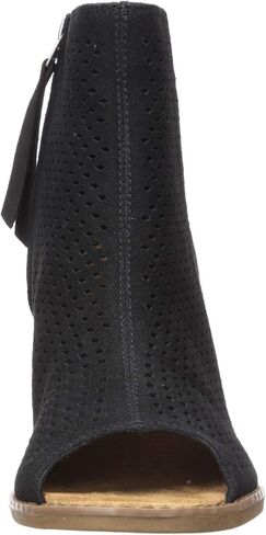 TOMS Black Suede Perforated Leaf Booties 10010013 in Saudi Arabia