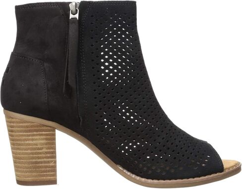 TOMS Black Suede Perforated Leaf Booties 10010013 in Saudi Arabia
