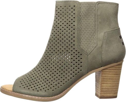 TOMS Black Suede Perforated Leaf Booties 10010013 in Saudi Arabia
