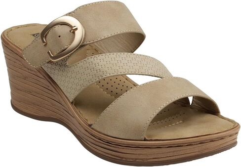 G.C. Shoes Women's Odalis Buckle Comfort Wedge Sandals in Saudi Arabia