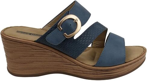 G.C. Shoes Women's Odalis Buckle Comfort Wedge Sandals in Saudi Arabia
