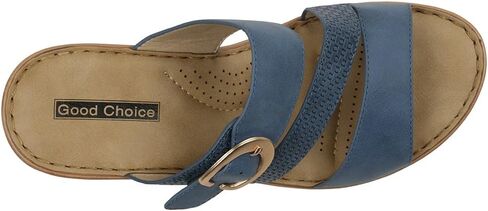 G.C. Shoes Women's Odalis Buckle Comfort Wedge Sandals in Saudi Arabia
