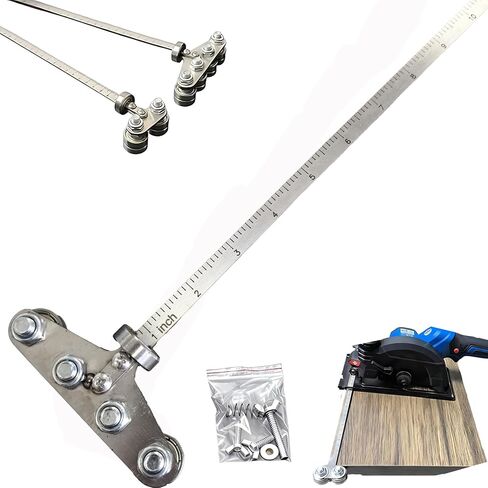 Circular Saw Guide Rail, 20in Positioning Calipers for Circular Saw, Stainless Steel Rip Cut Circular Saw Guide, Adjustable Guide Rail for Woodworking Positioning Cutting in Saudi Arabia