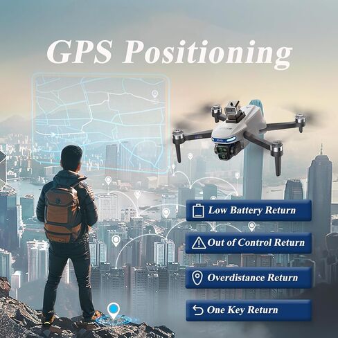 طائرة بدون طيار GPS قابلة للطي مع كاميرات 4K للبالغين المبتدئين، طائرة رباعية المراوح RC بدون فرش مع شاشة RC مقاس 4.5 بوصة، تثبيت ارتفاع التدفق البصري، إرجاع تلقائي، اتبعني، تجنب العوائق، وقت طيران 50 دقيقة، بطاقة SD 64 جيجا، أقل من 249 جرام in Kuwait