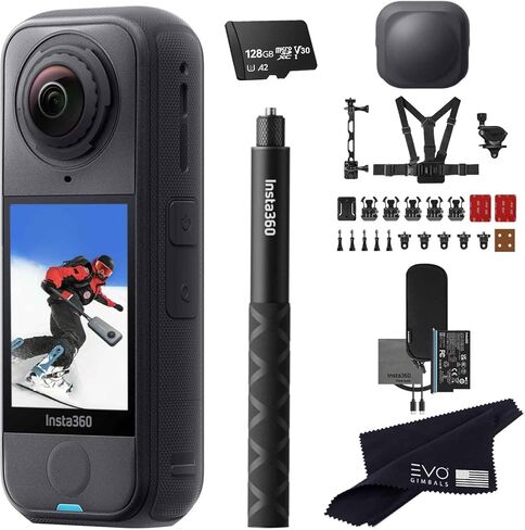 حزمة Insta360 X4 Air Snow | أخف كاميرا أكشن مقاومة للماء بدقة 8K 360 درجة لمغامرات ملحمية، عدسات قابلة للاستبدال| تتضمن الحزمة عصا سيلفي غير مرئية وغطاء عدسة وحزمة ثلج (256 جيجابايت) in Kuwait