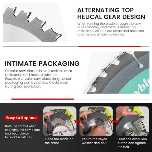 𝟮𝟬𝟮𝟲 𝙐𝙥𝙜𝙧𝙖𝙙𝙚𝙙 2 Pack 8-1/4 Inch 24T&40T Circular Saw Blade with 5/8" Arbor, TCT Trim Saw Blade for Wood, Plastic and Composite Materials by puxyblue in Kuwait