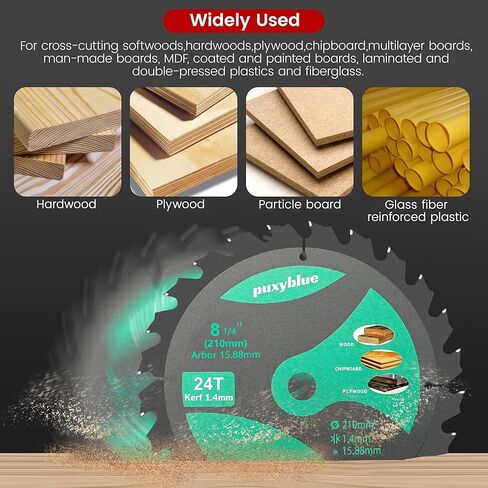 𝟮𝟬𝟮𝟲 𝙐𝙥𝙜𝙧𝙖𝙙𝙚𝙙 2 Pack 8-1/4 Inch 24T&40T Circular Saw Blade with 5/8" Arbor, TCT Trim Saw Blade for Wood, Plastic and Composite Materials by puxyblue in Kuwait