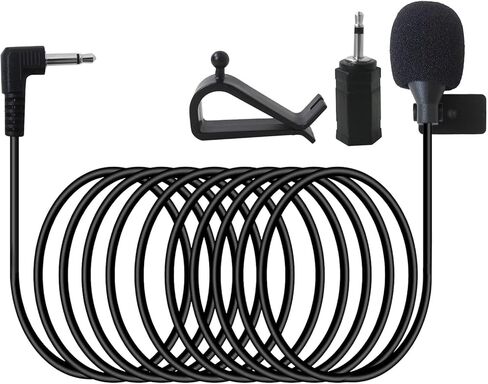 16ft أسود 3.5 ملم ميكروفون سيارة خارجي تجميع Mic Repl. ل Boss JVC S-Ony بايونير وحدة رأس السيارة تمكين راديو ستيريو CD GPS DVD مع محول 2.5 مللي متر in Kuwait