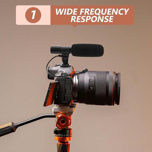 External Video Microphone for DSLR Camera Filmmaking, Professional Recording Mic for Vlogging and Interview, Compatible with Camcorders and Digital Video Cameras in Saudi Arabia