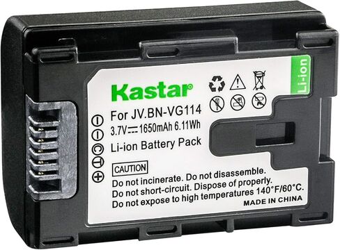 بطارية بديلة من Kastar مكونة من قطعتين لبطارية JVC BN-VG114 BN-VG138E BN-VG138EU BN-VG138U BN-VG138US BN-VG138USM LY37166-002B LY37166-002C، JVC GZ-E10 GZ-E100 GZ-E180 GZ-E200 GZ-E200AU GZ-E200BU in Kuwait