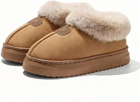 Cozy Slippers for Women Indoor and Outdoor Fuzzy House Shoes with Memory Foam Anti-Skid Sole Suitable for Women Mom Ladies in Saudi Arabia
