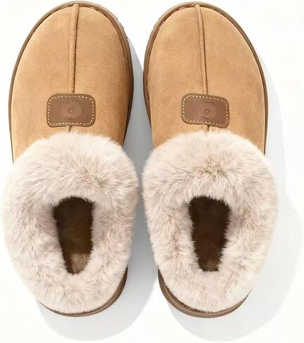 Cozy Slippers for Women Indoor and Outdoor Fuzzy House Shoes with Memory Foam Anti-Skid Sole Suitable for Women Mom Ladies in Saudi Arabia