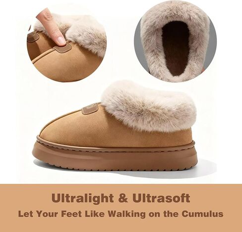 Cozy Slippers for Women Indoor and Outdoor Fuzzy House Shoes with Memory Foam Anti-Skid Sole Suitable for Women Mom Ladies in Saudi Arabia