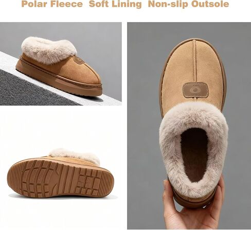 Cozy Slippers for Women Indoor and Outdoor Fuzzy House Shoes with Memory Foam Anti-Skid Sole Suitable for Women Mom Ladies in Saudi Arabia