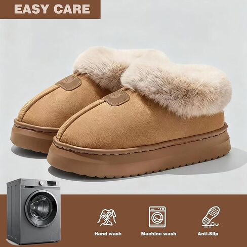 Cozy Slippers for Women Indoor and Outdoor Fuzzy House Shoes with Memory Foam Anti-Skid Sole Suitable for Women Mom Ladies in Saudi Arabia