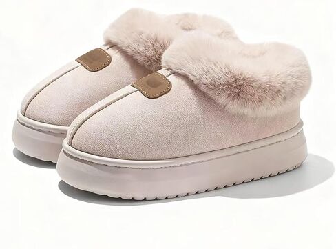 Cozy Slippers for Women Indoor and Outdoor Fuzzy House Shoes with Memory Foam Anti-Skid Sole Suitable for Women Mom Ladies in Saudi Arabia