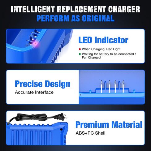 لاستبدال شاحن البطارية السريع Kobalt 40V Max - شاحن سريع مدمج مع مؤشر LED، متوافق مع موديلات KB240-06، KB440-03، KB2540C-06، KB640-03، KB640-06، KB245-06 in Kuwait