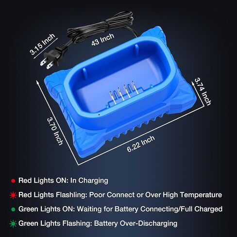 لاستبدال شاحن البطارية السريع Kobalt 40V Max - شاحن سريع مدمج مع مؤشر LED، متوافق مع موديلات KB240-06، KB440-03، KB2540C-06، KB640-03، KB640-06، KB245-06 in Kuwait