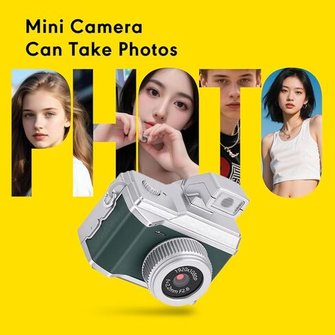 Small Keychain Camera, 1080P HD Video Recorder with LED Light and 3 Filters, 0.96 Inch Color Screen, Portable Mini Camera for Travel Photography (Green) in Saudi Arabia
