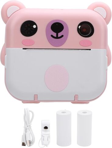 Instant Print Camera with 2 Inch Screen, 1080P HD, 1000mAh Battery, Blue - Quick Physical Photos, Music and Games, Kids Gift and Entertainment (Blue) in Kuwait