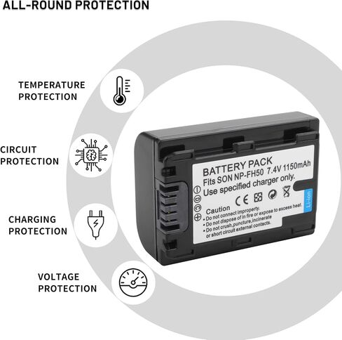 2-Pack NP-FH50 Battery with USB-C Smart LCD Dual Charger for Sony DSLRA230 DSC-HX1 DSC-HX100V HDR-TG5V DSLR-A230 DSLR-A330 DSLR-A380 DSLR-A390 DSC-HX200V DSLRA290 DCR-DVD103 DVD105 in Saudi Arabia