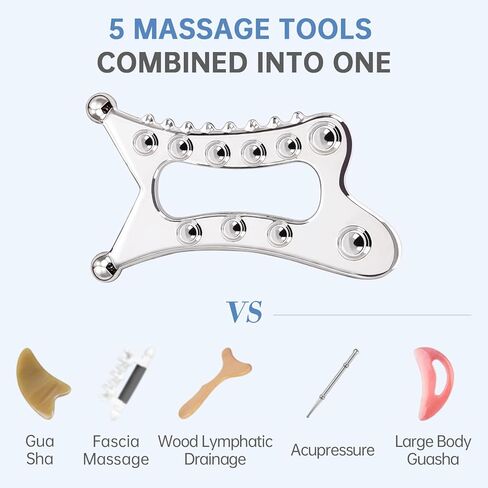 2Pcs Stainless Steel Gua Sha Facial Tools Set, Metal Face Comb Detail Skin Care Tools, Body and Face Gua Sha Sculpting for Tighten Skin Lymphatic Drainage in Saudi Arabia