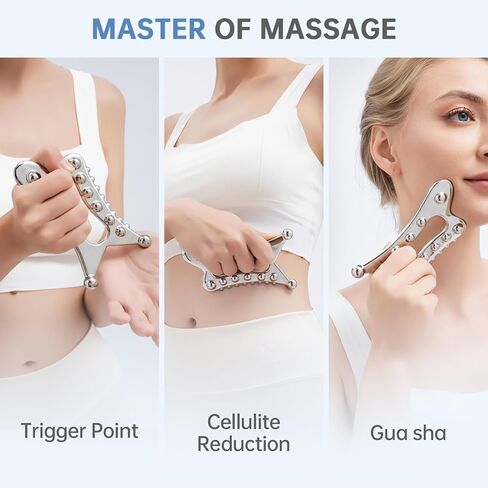 2Pcs Stainless Steel Gua Sha Facial Tools Set, Metal Face Comb Detail Skin Care Tools, Body and Face Gua Sha Sculpting for Tighten Skin Lymphatic Drainage in Saudi Arabia