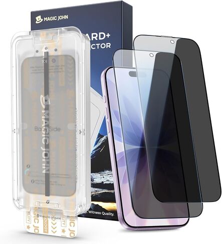 Magic John 3rd Gen تم ترقيته إلى iPhone 17 Privacy Screen Protector 6.3 Inch ، 25 ° شاشة مضادة للتجسس ، والزجاج المقسى الصدمات ، وإزالة الغبار التلقائي ، وخالية من الفقاعات ، وسهولة التثبيت ، 2 عبوة in Saudi Arabia