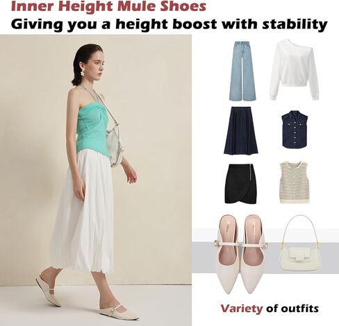 Women’s Pointed Toe Flats Sandals Slides Shoes with Strap Buckle in Saudi Arabia