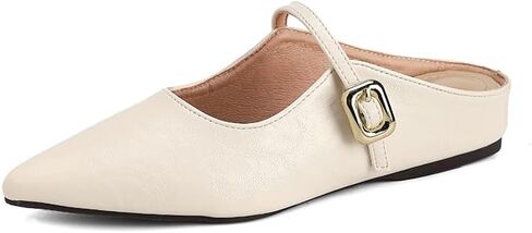 Women’s Pointed Toe Flats Sandals Slides Shoes with Strap Buckle in Saudi Arabia