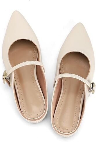 Women’s Pointed Toe Flats Sandals Slides Shoes with Strap Buckle in Saudi Arabia