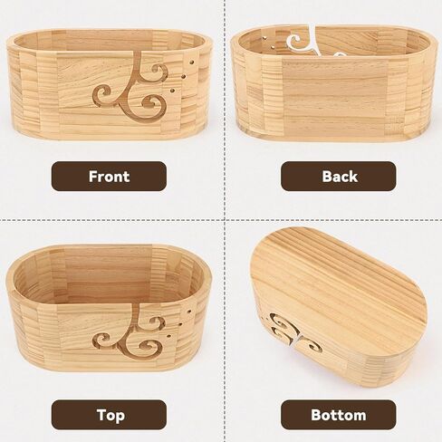 Coopay Extra Large Yarn Bowls for Crocheting, Premium Wood Crochet Bowls for Yarn, 3-Holes Curl Design Knitting Bowl, Wooden Yarn Bowl Crochet Yarn Bowl Holder, Ideal Crochet & Knitting Supplies in Saudi Arabia