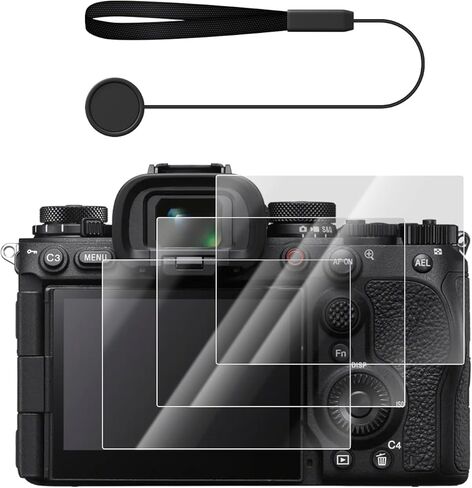 VOVMOEYA 3 عبوات واقي شاشة + قطعة واحدة واقي شاشة مضاد للفقد لهاتف Sony A7R5//A7R V/Alpha 7R V، لهاتف Sony a1 Mark ii/A1M2/Alpha 9 III/A9M3/ILCE-9M3 طبقة من الزجاج المقوى، 0.25 مم 9H مضاد للخدش in Saudi Arabia