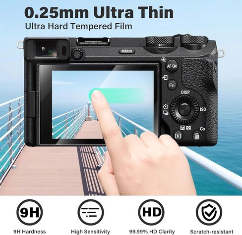 VOVMOEYA 3 عبوات واقي شاشة + قطعة واحدة واقي شاشة مضاد للفقد لهاتف Sony A7R5//A7R V/Alpha 7R V، لهاتف Sony a1 Mark ii/A1M2/Alpha 9 III/A9M3/ILCE-9M3 طبقة من الزجاج المقوى، 0.25 مم 9H مضاد للخدش in Saudi Arabia