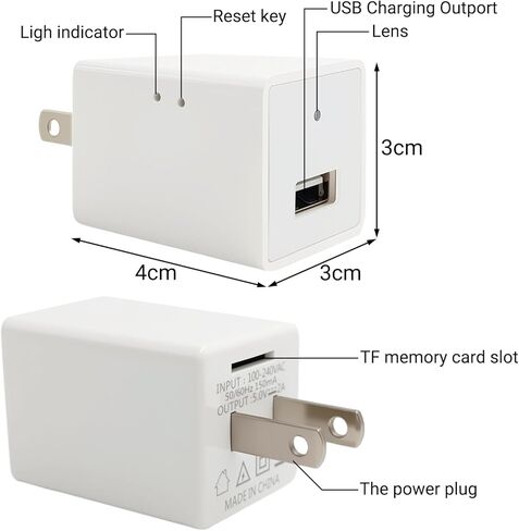 شاحن لاسلكي ذكي صغير 1080 بكسل داخلي USB شاحن واي فاي كاميرا مراقبة مراقبة الطفل كاميرا مراقبة كشف الحركة مع تطبيق تغذية مباشرة in Saudi Arabia
