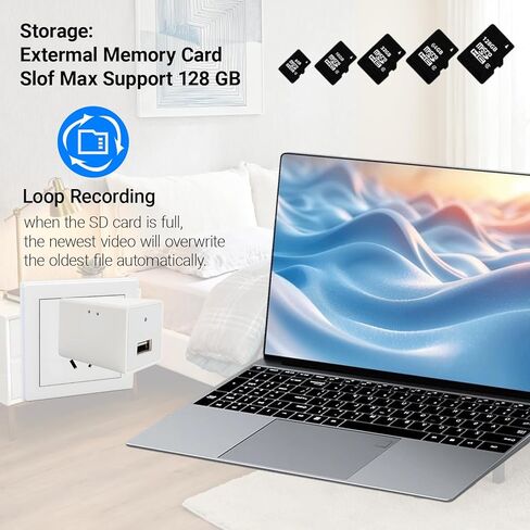 شاحن لاسلكي ذكي صغير 1080 بكسل داخلي USB شاحن واي فاي كاميرا مراقبة مراقبة الطفل كاميرا مراقبة كشف الحركة مع تطبيق تغذية مباشرة in Saudi Arabia